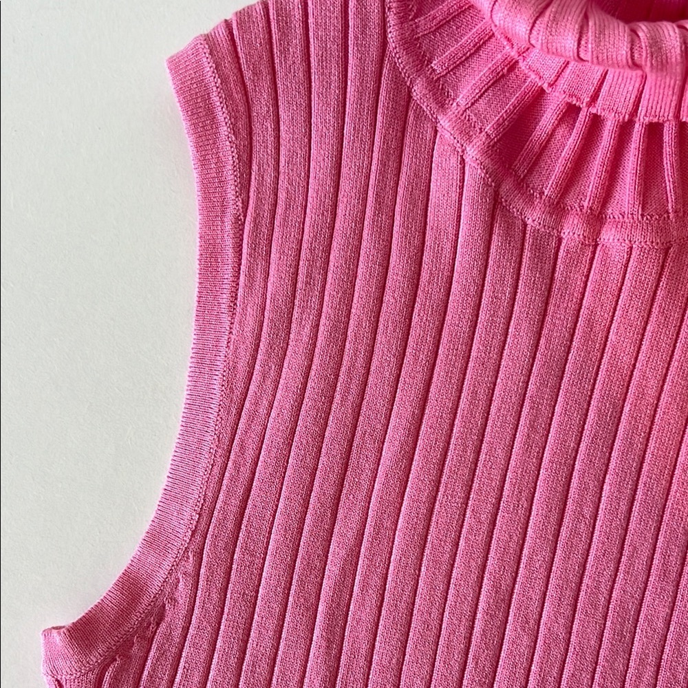 Zara Sleeveless Turtleneck Top Pink - Picture 3 of 7